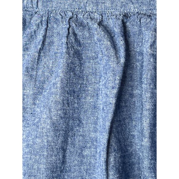 LOFT Outlet XS Blue Linen Blend Skirt A Line Pull On Mini Casual - Picture 5 of 12